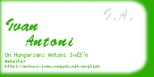 ivan antoni business card